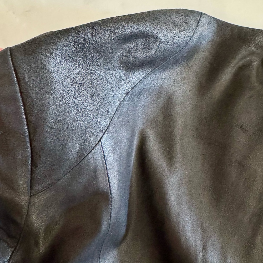 MY TRIBE Genuine Leather Waterfall Jacket, Draped Open Moto Zip Pockets sz. XS - Picture 13 of 17